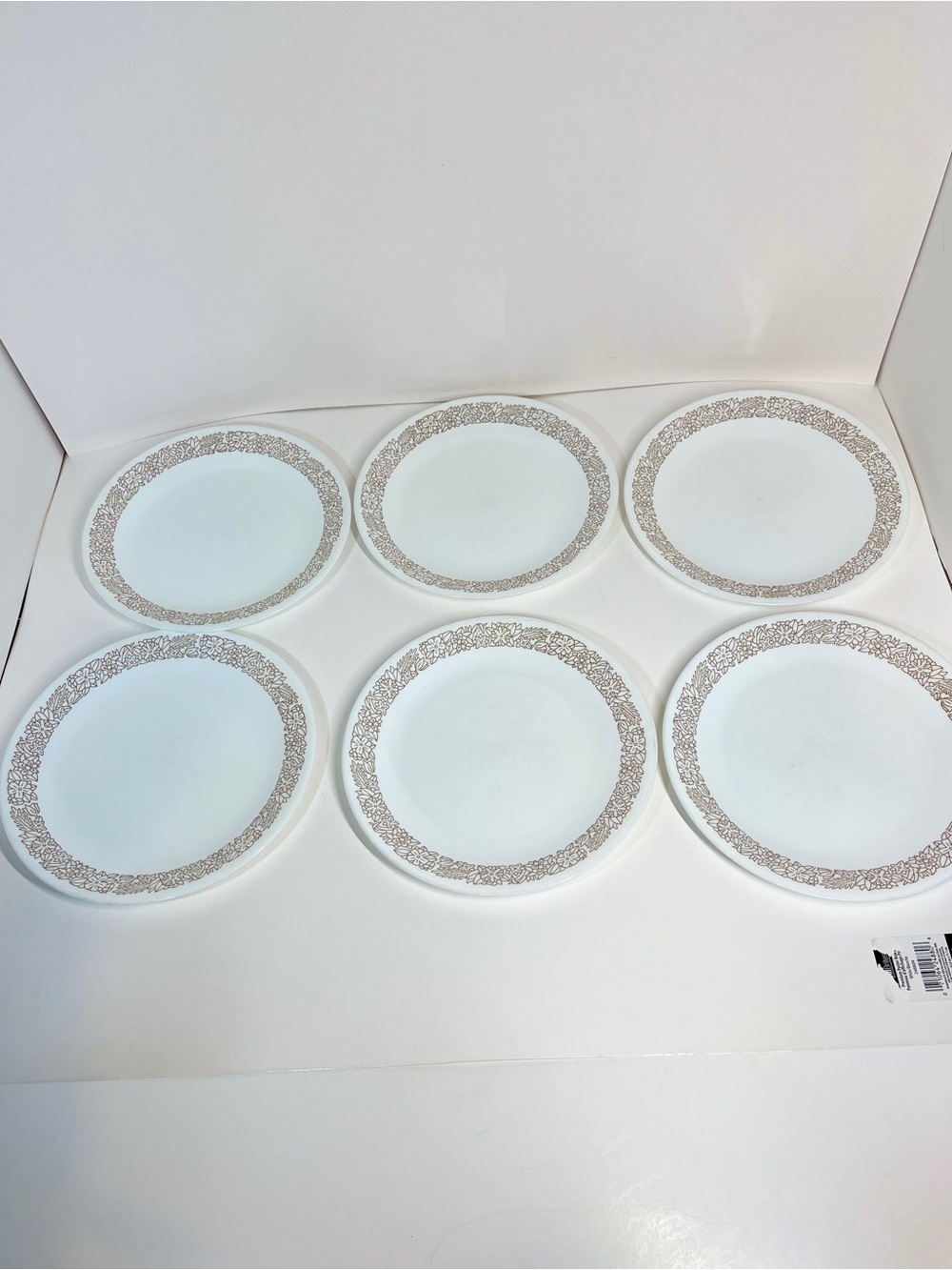 Set of 6 Vintage Corelle Woodland Brown 8.5" Sandwich Salad Lunch Plates Lot